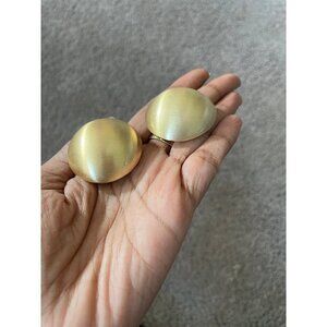 Big gold dome earrings studs large huge round chunky gold brushed metal chic